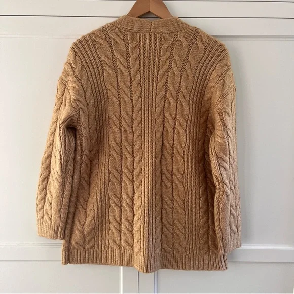 LOFT Chunky Cable Knit Cardigan Sweater - Picture 2 of 4
